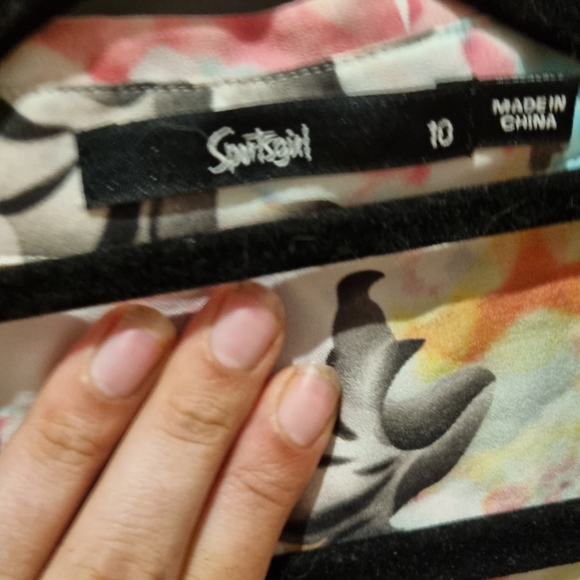 Sportsgirl Size 10 Floral Studded Button Up Shirt - Picture 6 of 8